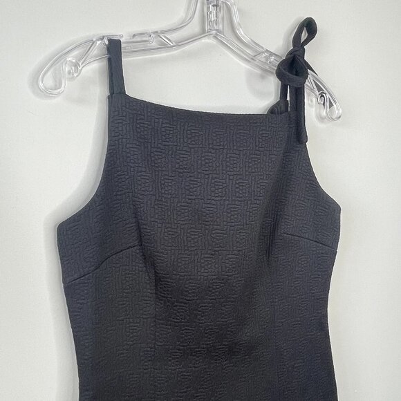 David Meister Dress Womens 8 Strappy Black Sheath Cocktail Textured VTG Strappy - Picture 3 of 8